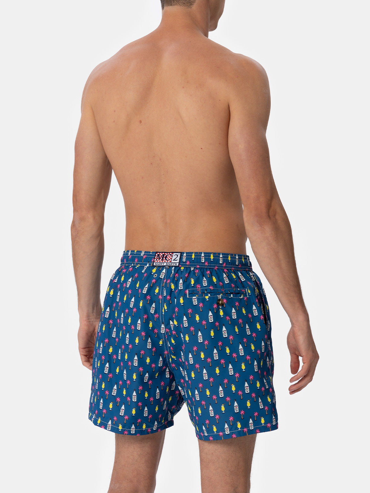 Man lightweight fabric swim-shorts Lighting Micro Fantasy with cocktail print - MC2 Saint Barth
