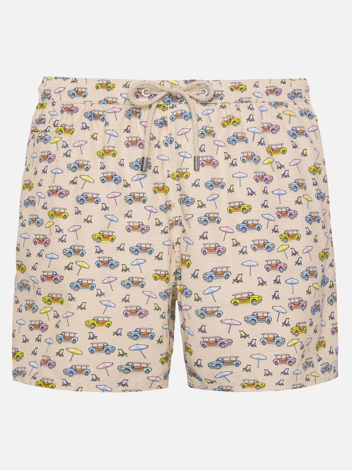 Lightweight fabric swim shorts Lighting with dune buggy print | FIAT SPECIAL EDITION - MC2 Saint Barth