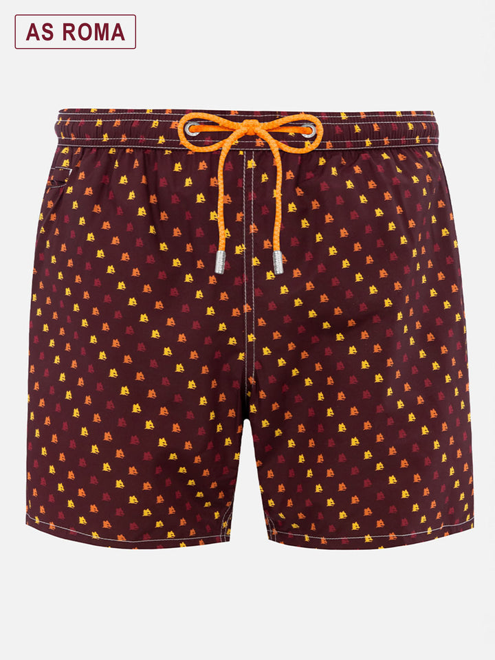 Lightweight fabric swim-shorts Lighting with Roma print | AS ROMA SPECIAL EDITION