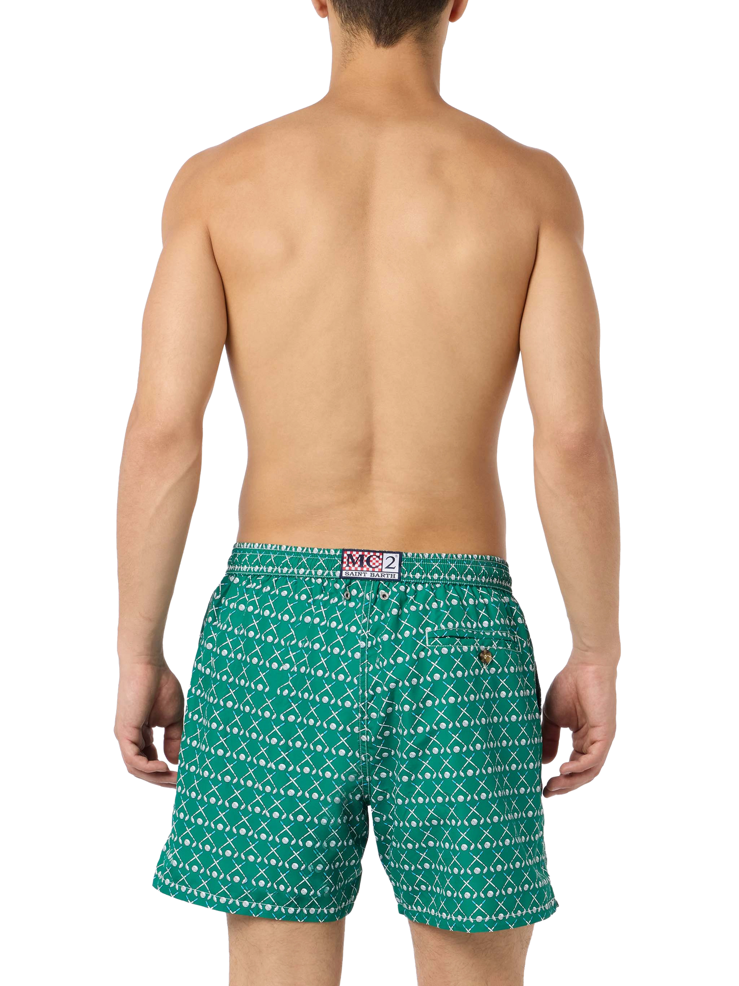 Man lightweight fabric swim-shorts Lighting Micro Fantasy with golf print - MC2 Saint Barth