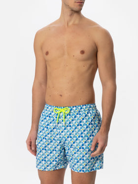 Man light fabric swim shorts with padel rackets print - MC2 Saint Barth