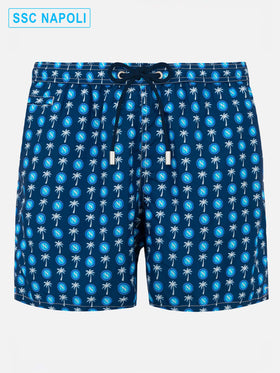 Herren-Badeshorts aus leichtem Stoff mit Napoli-Logo-Print | SSC NAPOLI SONDEREDITION