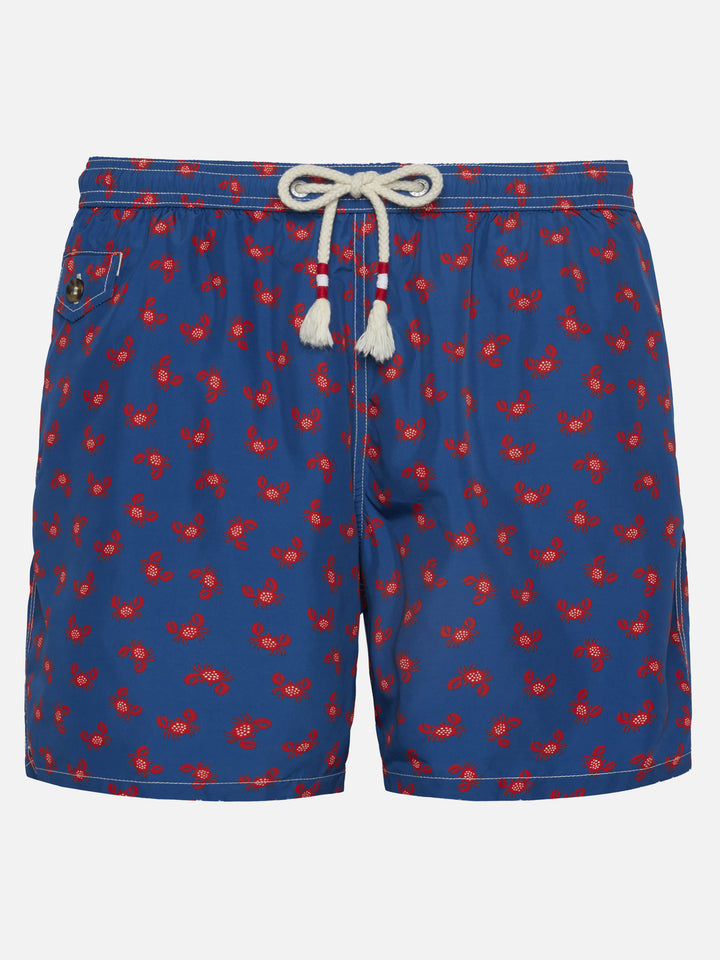 Lightweight fabric swim-shorts Lighting 70 with crabs print - MC2 Saint Barth