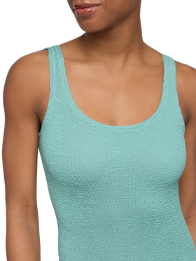 Lora sage green crinkle one-piece swimsuit - MC2 Saint Barth