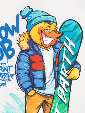 Boy heavy cotton t-shirt Luton with Crypto Duck Snow print | CRYPTO PUPPETS SPECIAL EDITION - MC2 Saint Barth