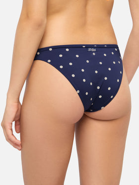 Maia high-waist swim briefs with polka dots print