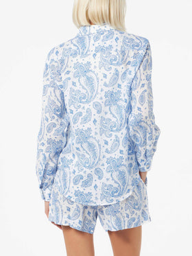 Woman paisley linen classic shirt Meredith - MC2 Saint Barth