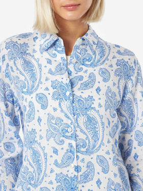 Woman paisley linen classic shirt Meredith - MC2 Saint Barth