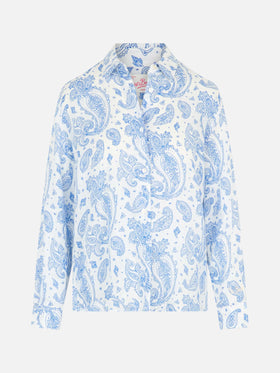 Woman paisley linen classic shirt Meredith - MC2 Saint Barth
