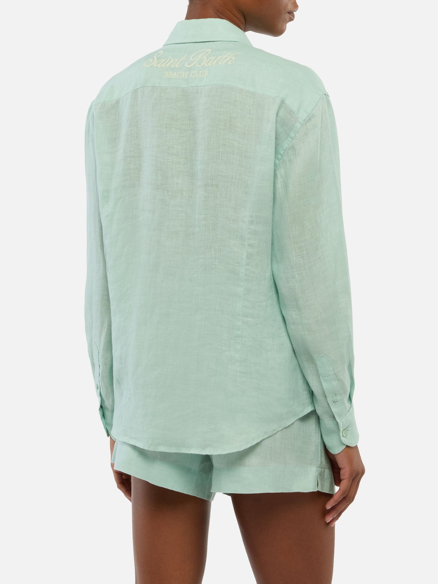 Camicia classica in lino Meredith con ricamo Saint Barth