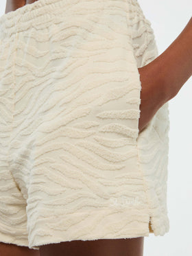 Meave – Pull-Up-Shorts aus Frottee-Baumwolle mit Zebra-Prägung