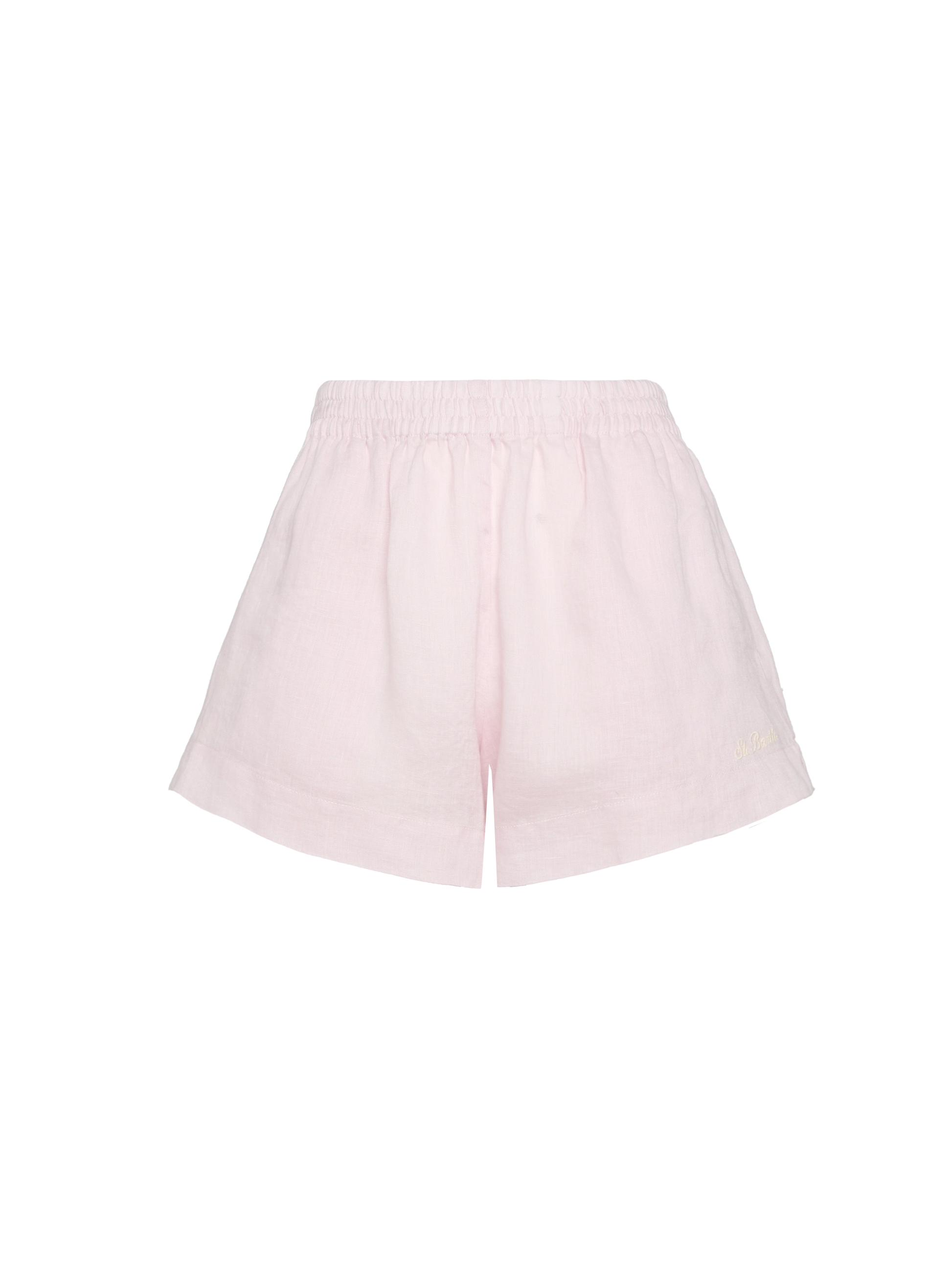 Meave pink linen pull up shorts - MC2 Saint Barth