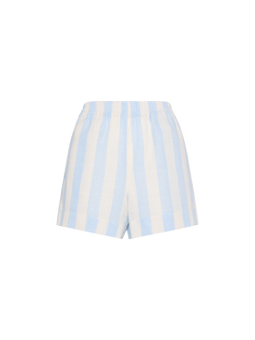 Meave linen pull up shorts with light blue striped print - MC2 Saint Barth