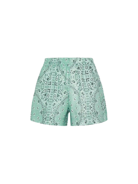 Meave shorts pull up in lino con stampa bandana