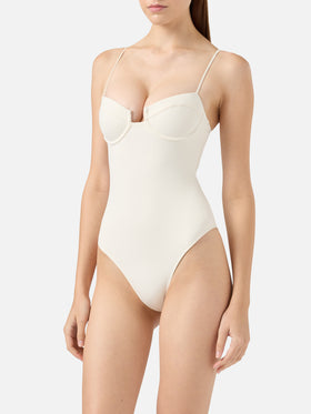 Medea cream underwired one-piece swimsuit
