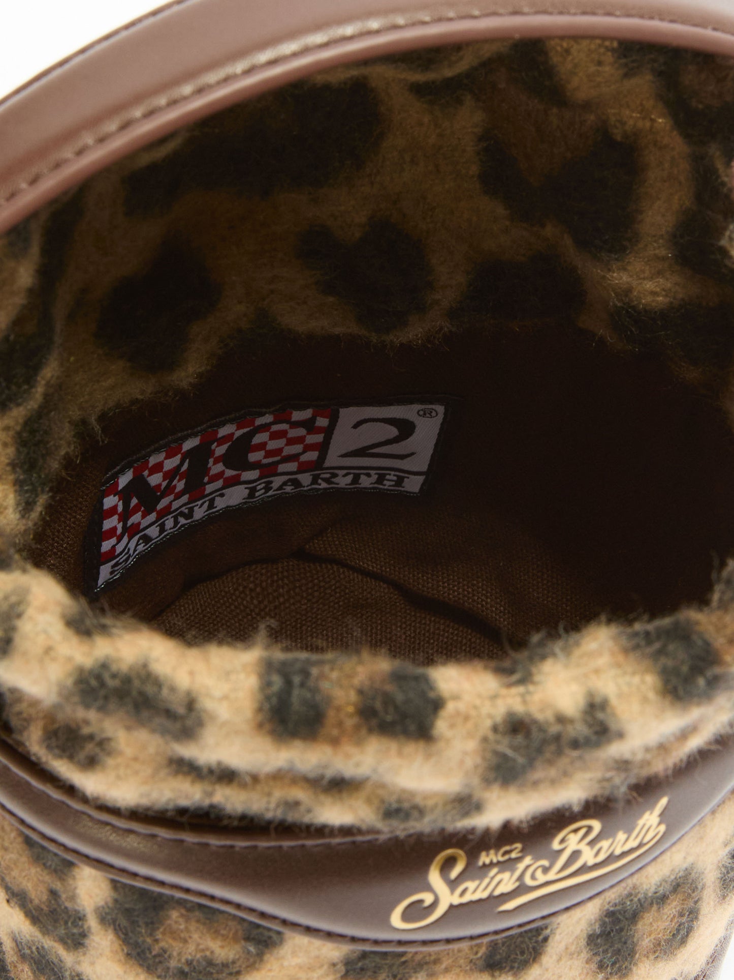 Mila Tweed Bucket Bag aus Tweed mit Leopardenmuster aus Wollmischung