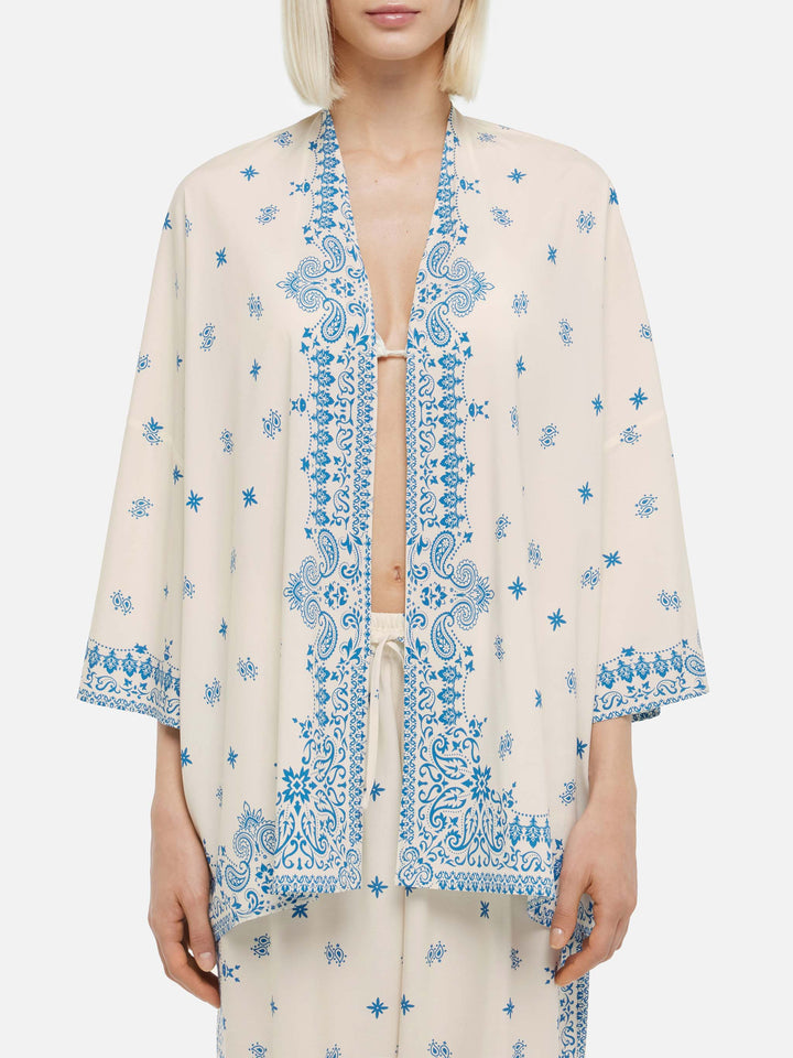 Giacca kimono con stampa bandana piazzata Milos