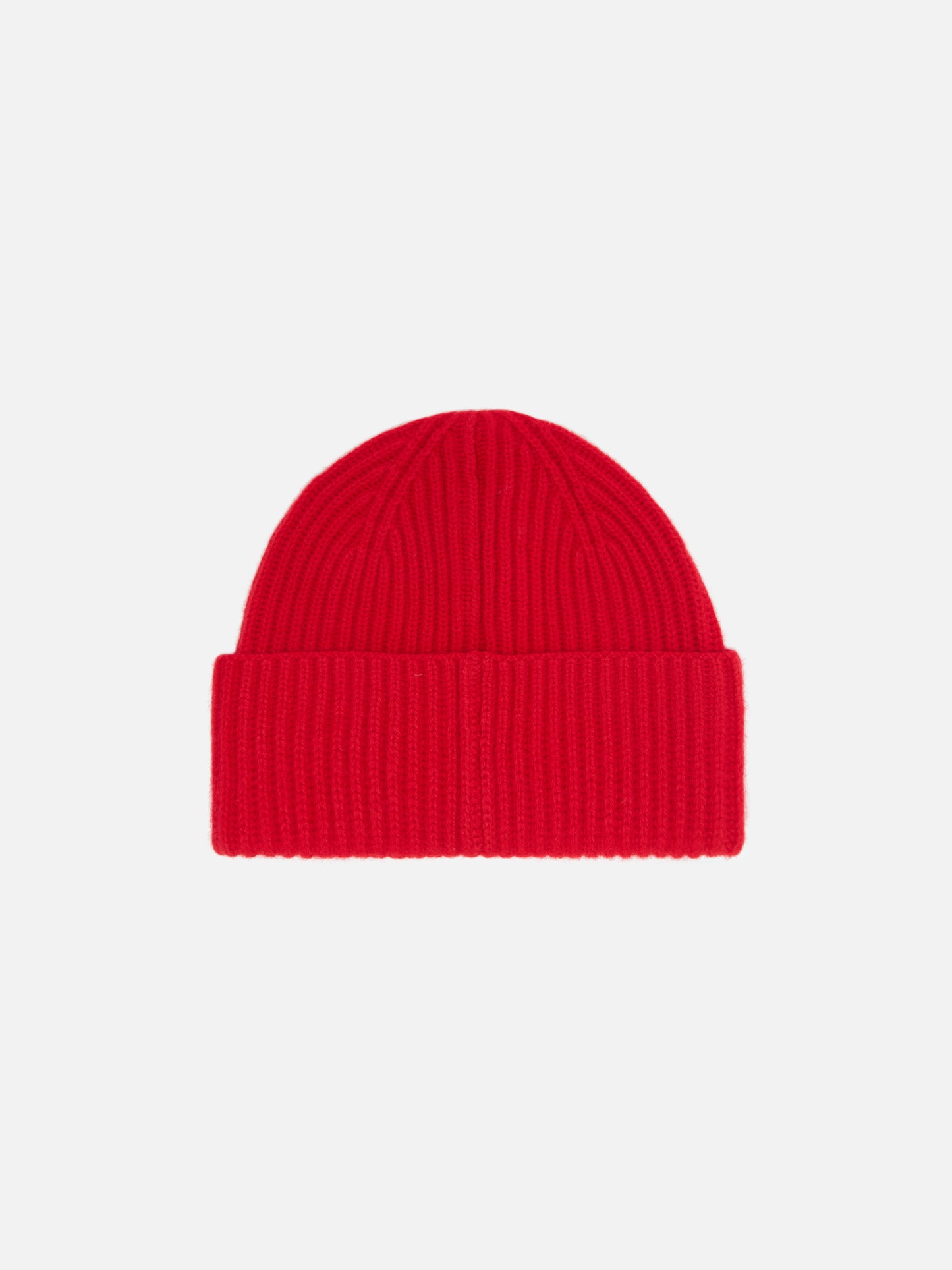 Moss Beanie in red ribbed knit with St. Barth embroidery