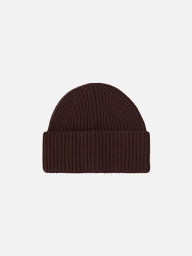 Moss Beanie in brown 100% WOOL with St. Barth embroidery
