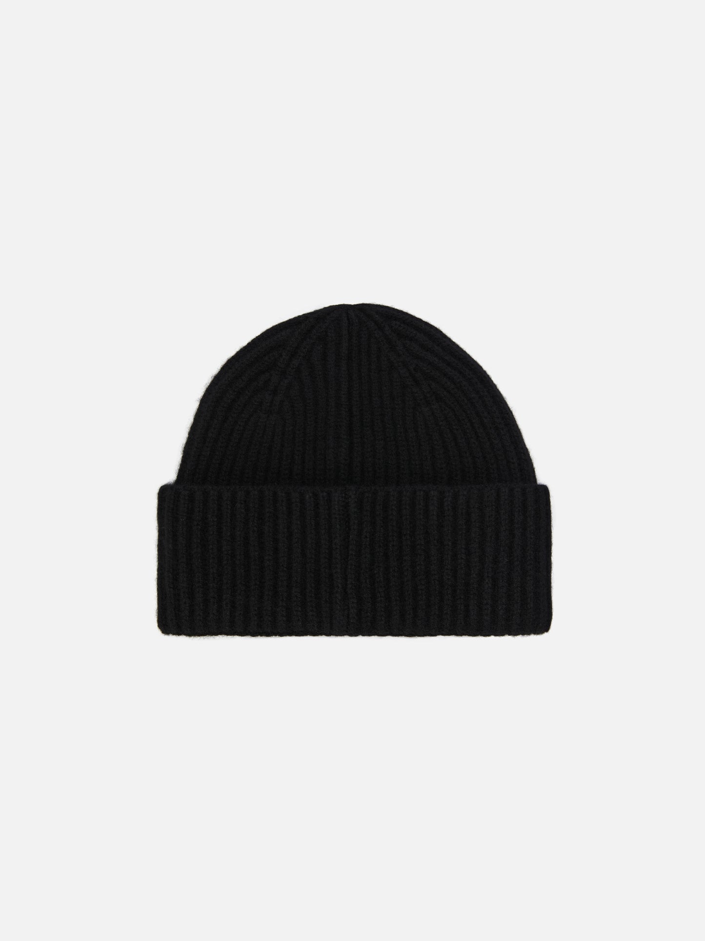 Moss Beanie in black ribbed knit with St. Barth embroidery