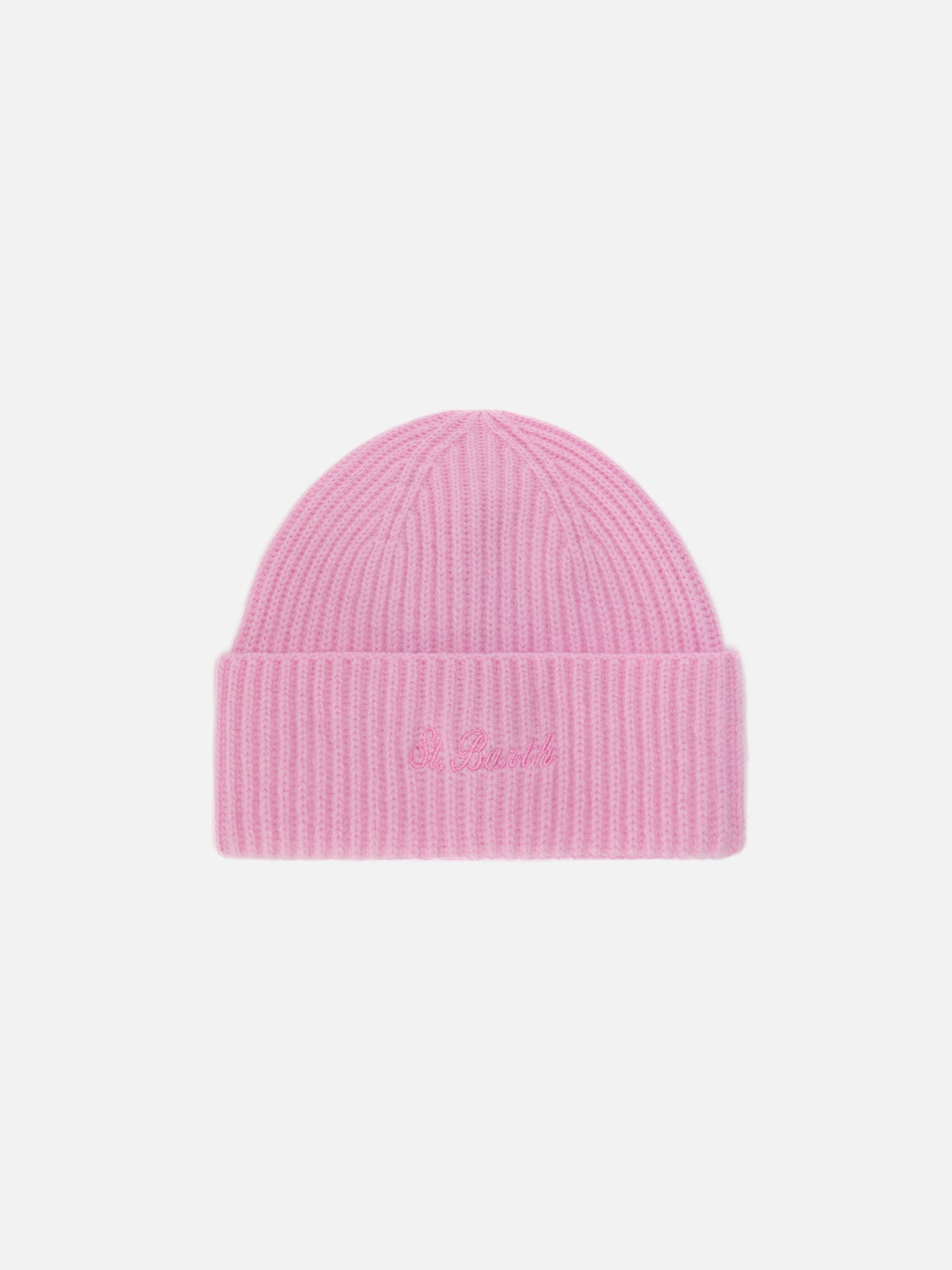 Moss Beanie in pink 100% WOOL with St. Barth embroidery