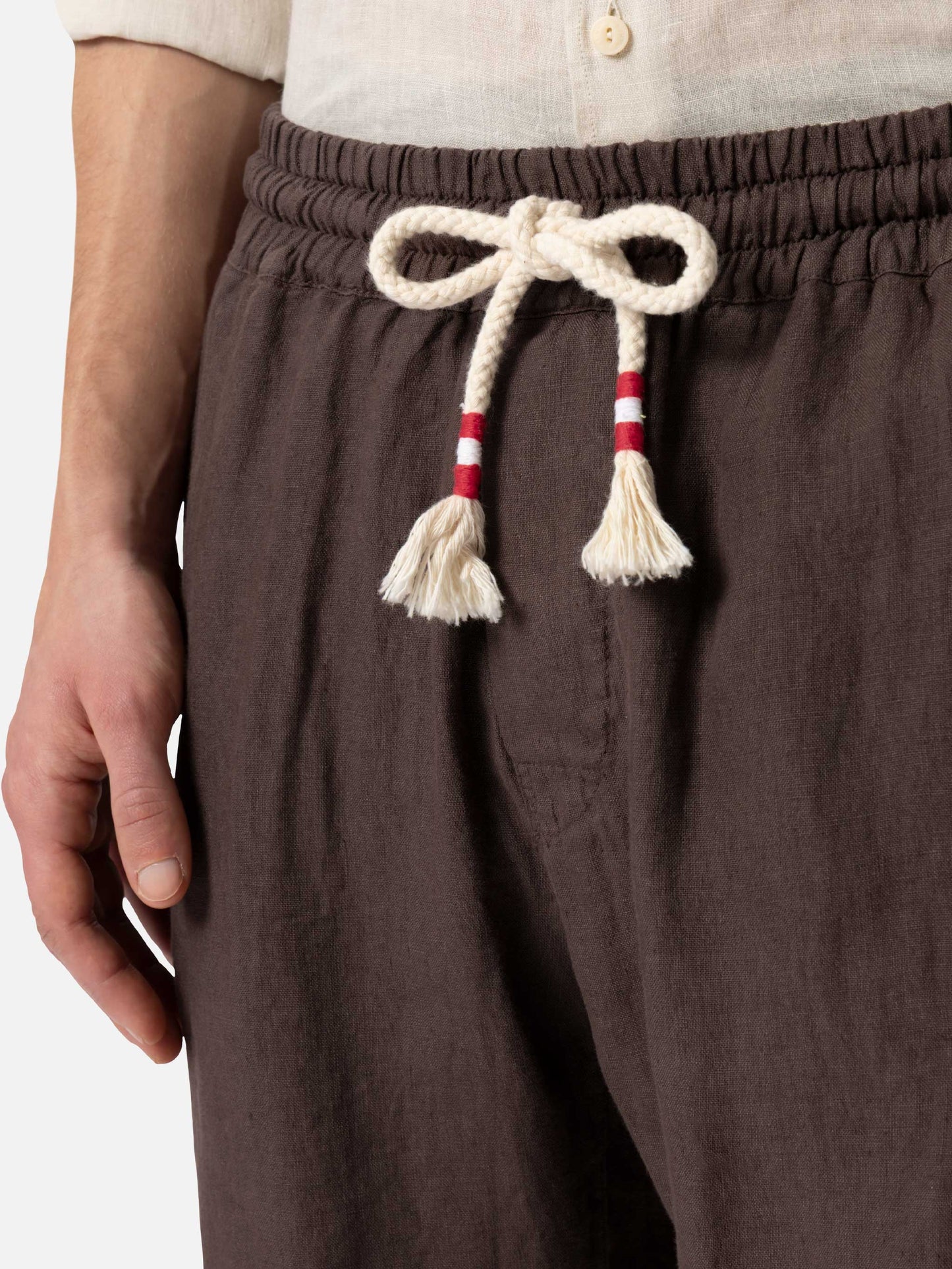 Brown linen bermuda Marseille - MC2 Saint Barth