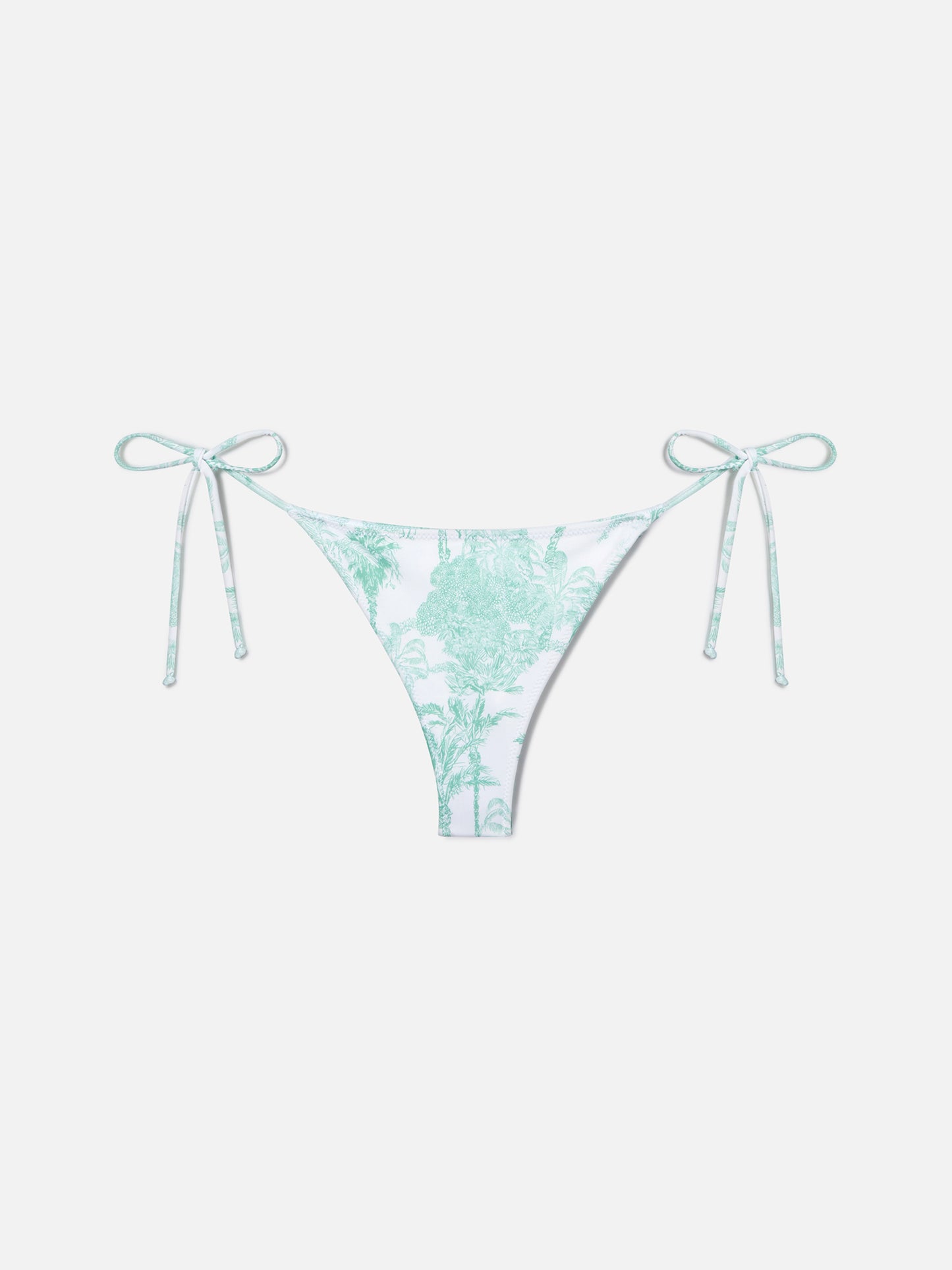 Marielle brazilian bikini bottoms with green toile de jouy print