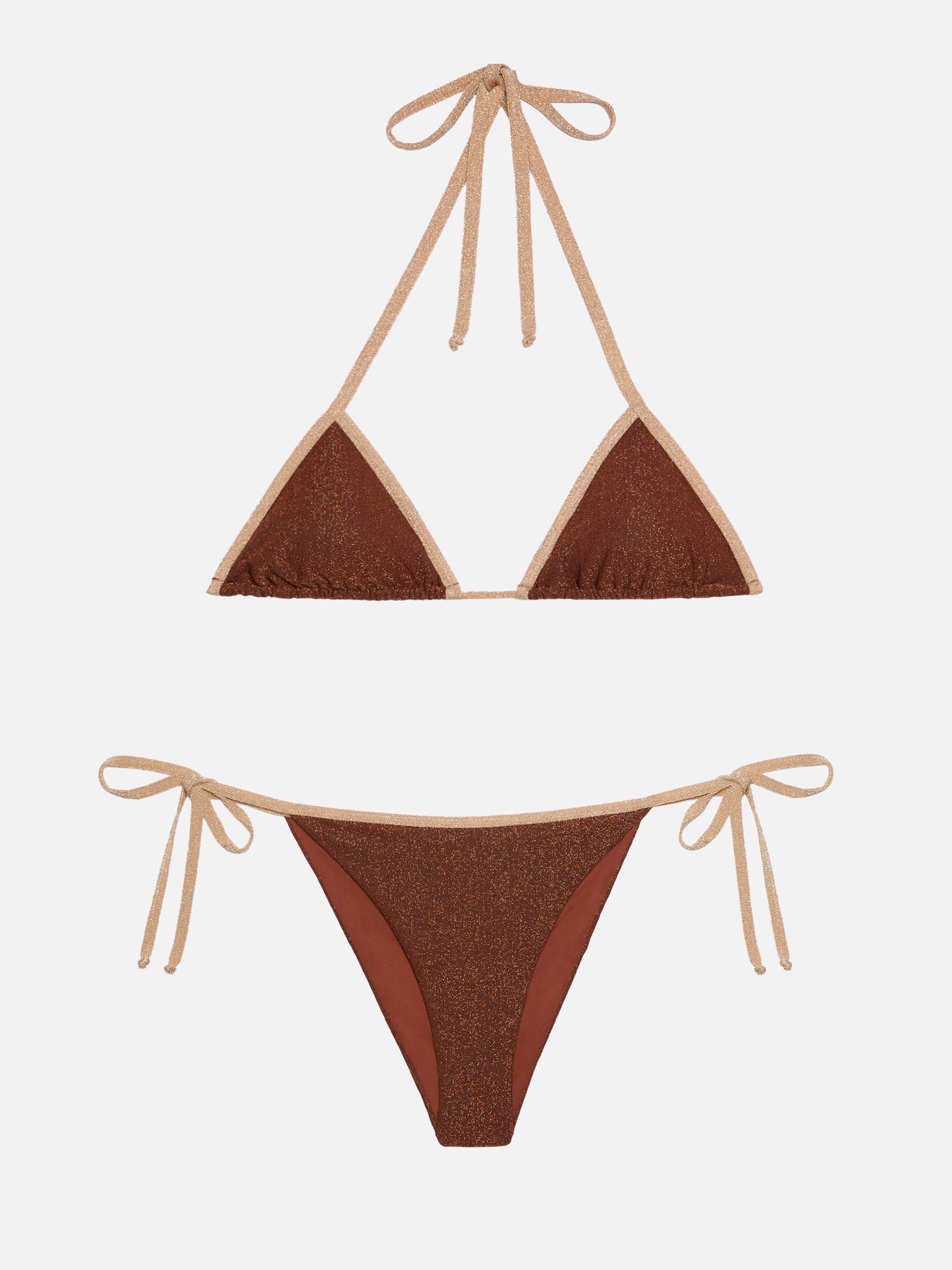 Triangle bikini Leah Marielle in brown lurex