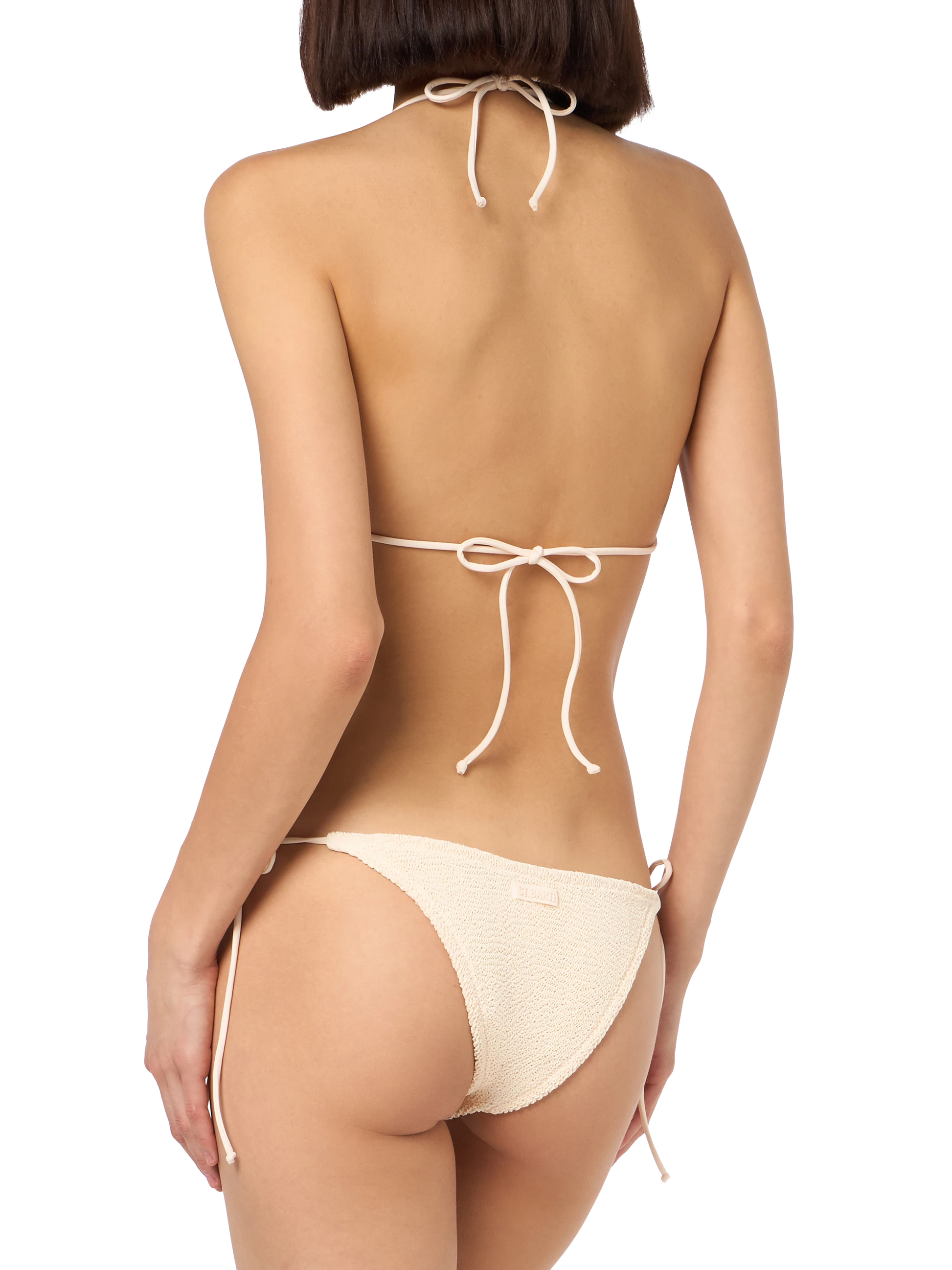 Woman cream crinkle triangle bikini Guiana Marielle - MC2 Saint Barth