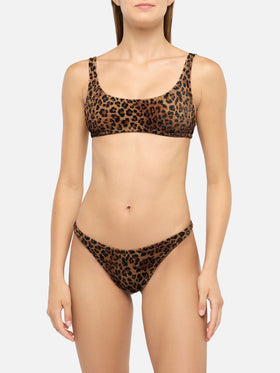 Crinkle bralette bikini Naima Naomi with animalier print