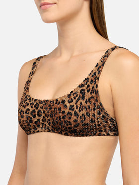 Naima – Klassisches Crinkle-Bralette-Oberteil mit Animalprint