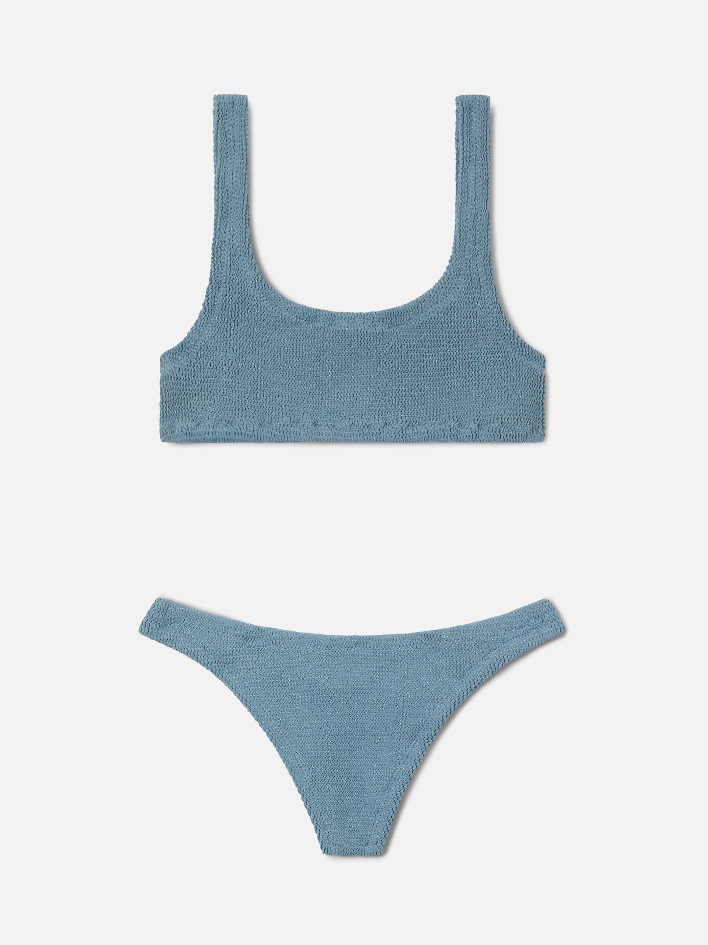 Naima Naomi light blue crinkle lurex bikini