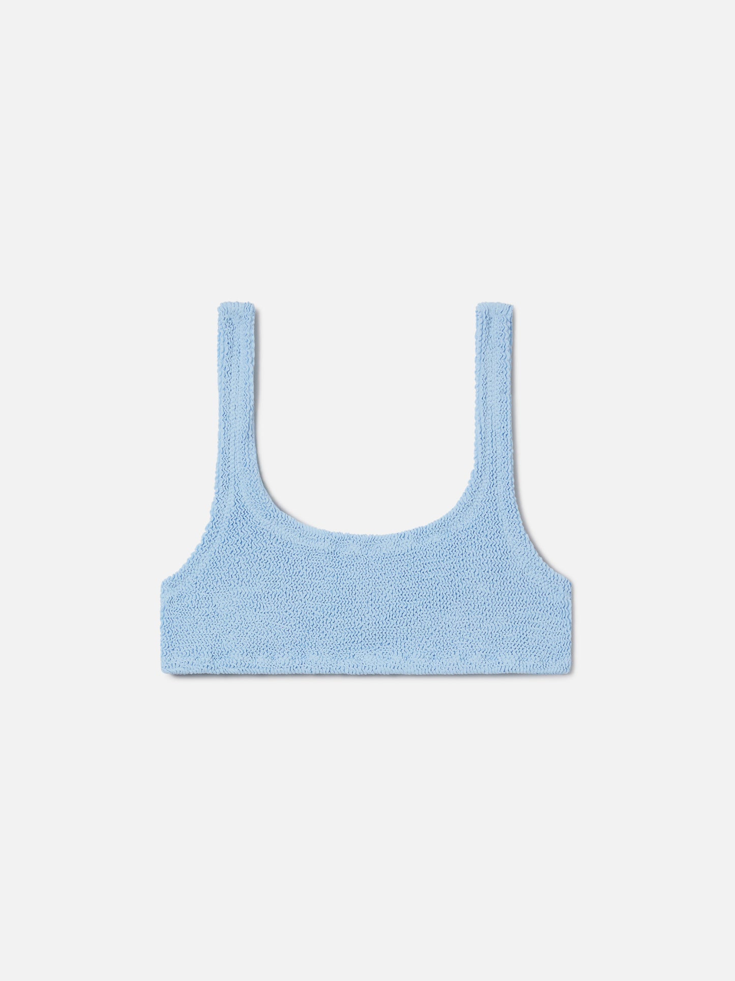 Naima bralette bikini top in light blue crinkle fabric