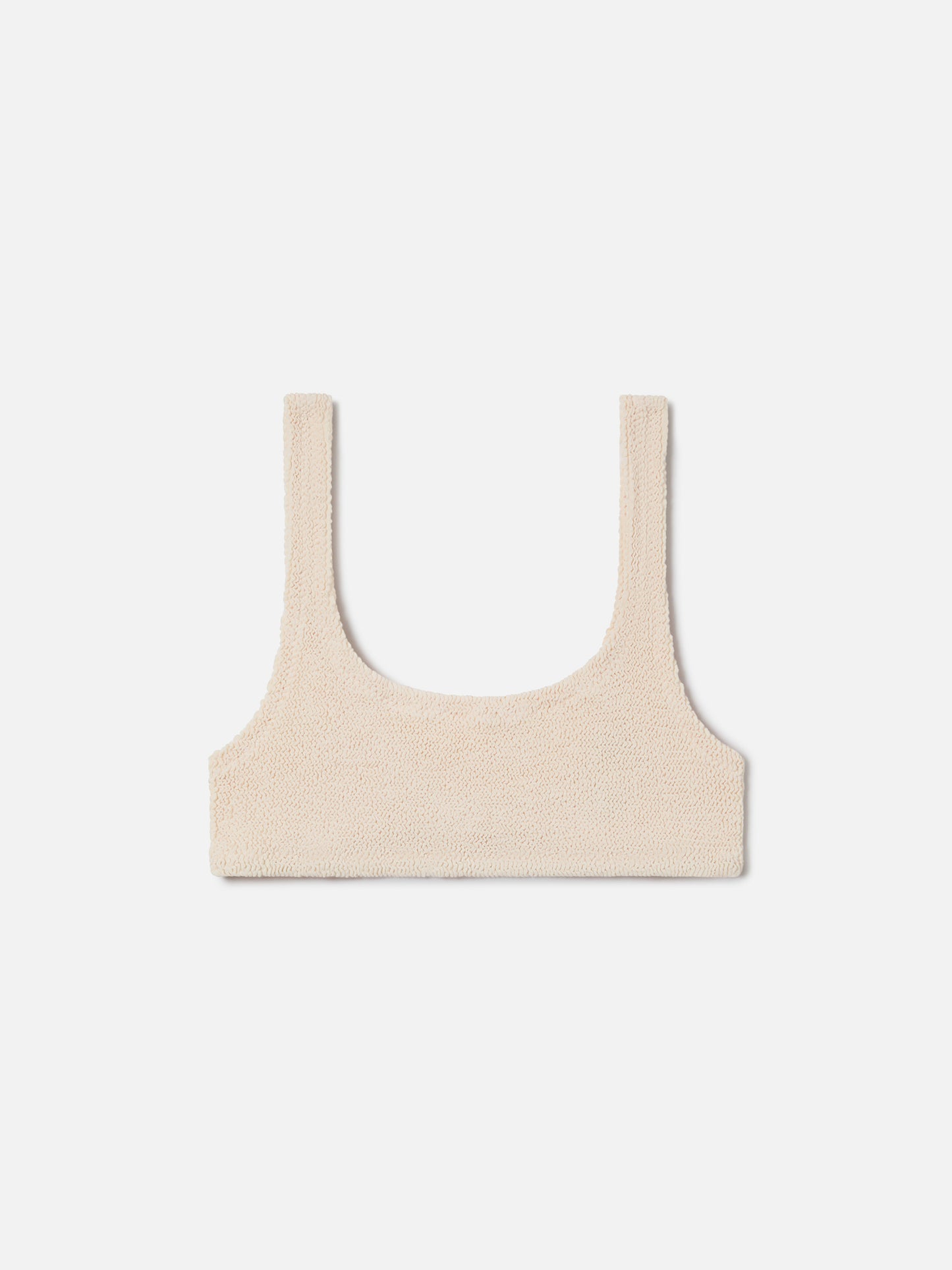 Top bikini Naima bralette in tessuto crinkle beige chiaro