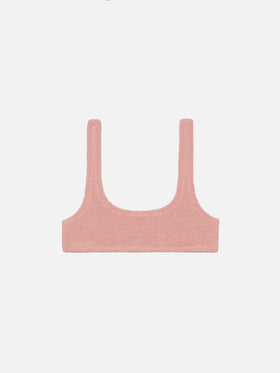 Naima – Klassisches Bralette-Oberteil in Crinkle-Rosa