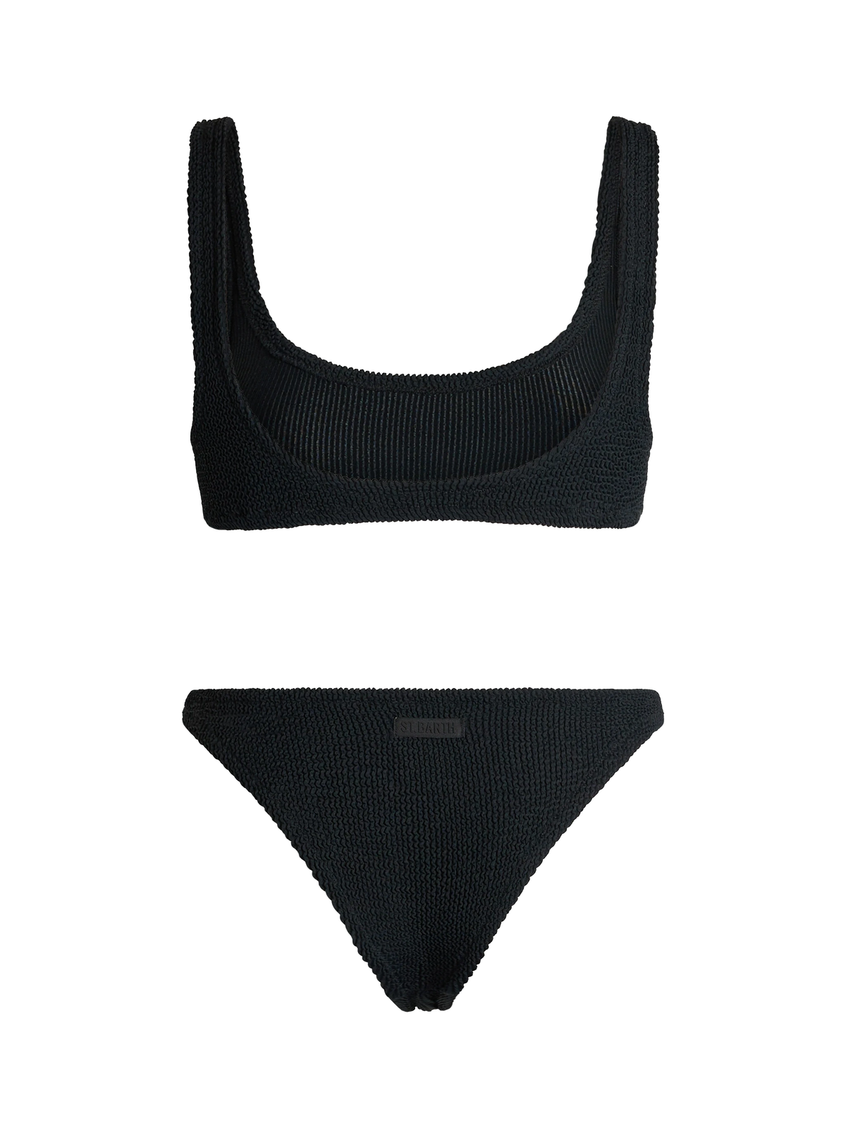 Black Naima Naomi bralette bikini in crinkle fabric