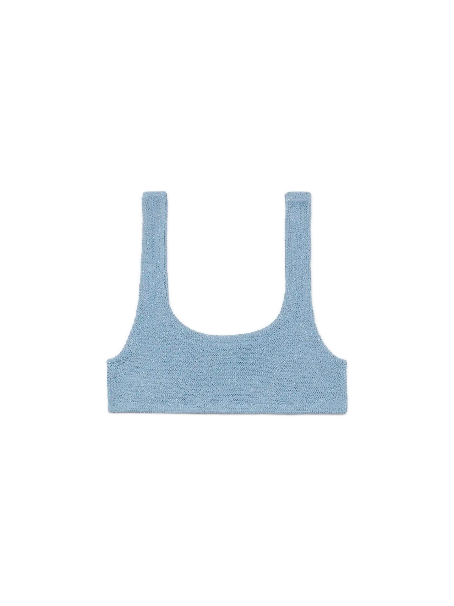 Naima avio blue lurex crinkle classic bralette top - MC2 Saint Barth