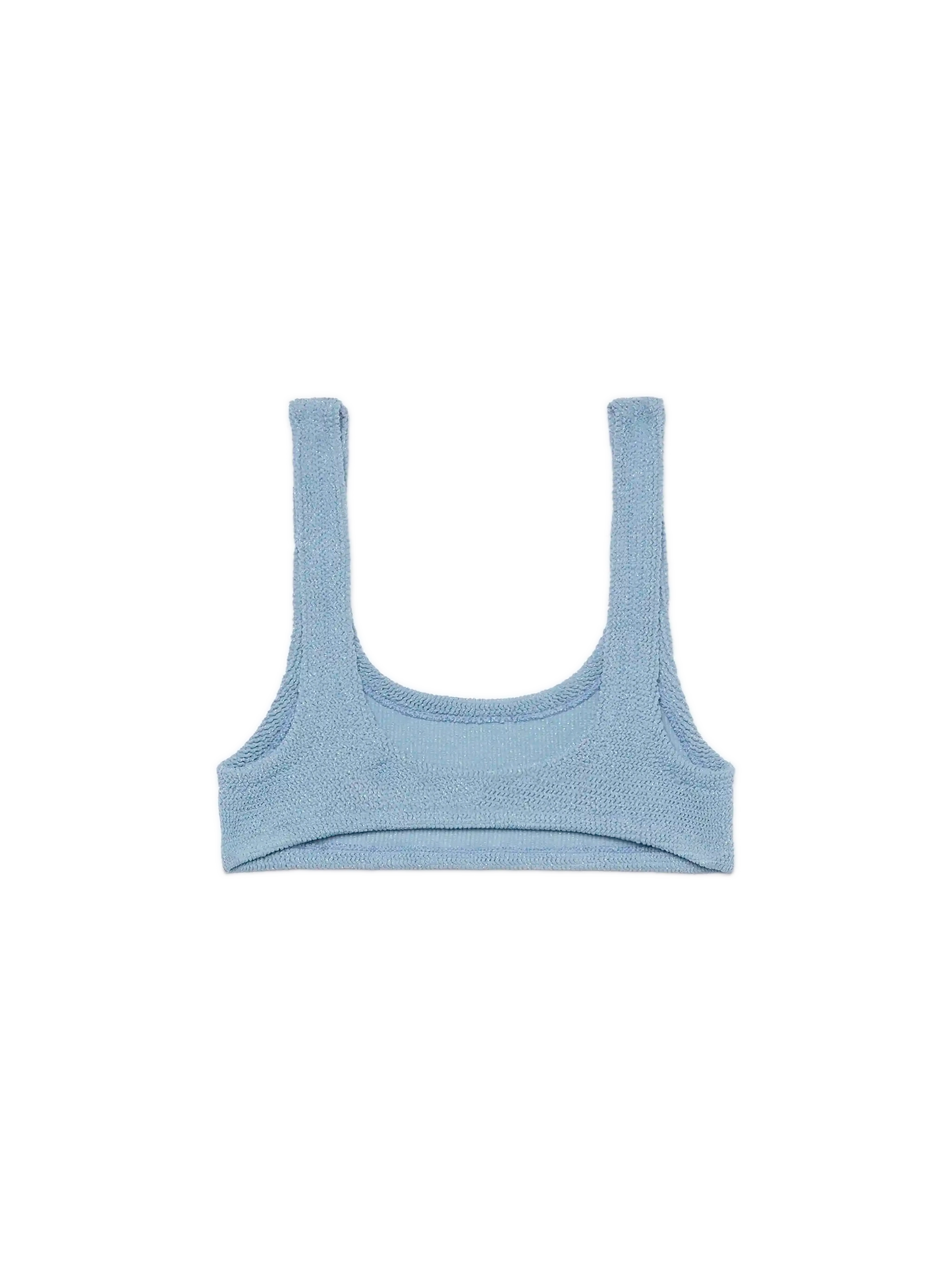 Naima avio blue lurex crinkle classic bralette top - MC2 Saint Barth