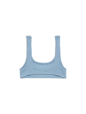 Naima avio blue lurex crinkle classic bralette top - MC2 Saint Barth