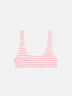 Naima crinkle classic bralette top with striped print - MC2 Saint Barth