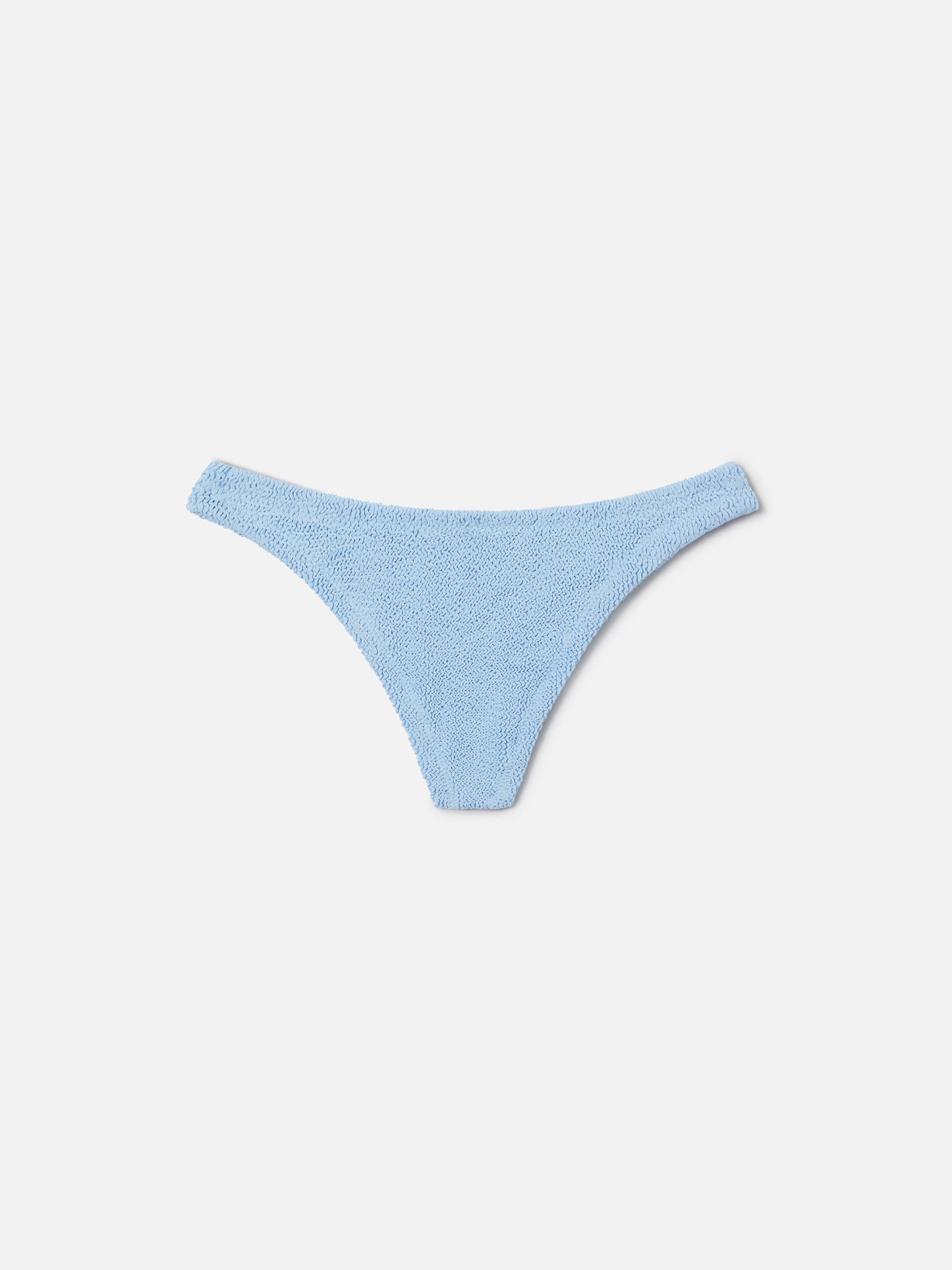 Naomi brazilian bikini bottoms in light blue crinkle fabric