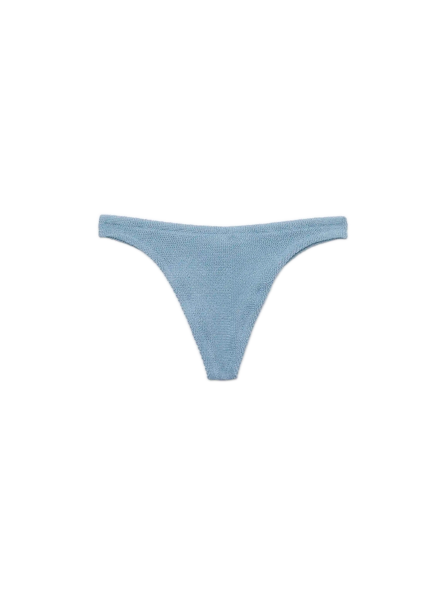 Naomi – Freche Badeslips in Avioblau aus Lurex in Crinkle-Optik