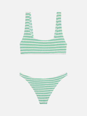 Crinkle classic bralette top Naima Naomi with striped print - MC2 Saint Barth