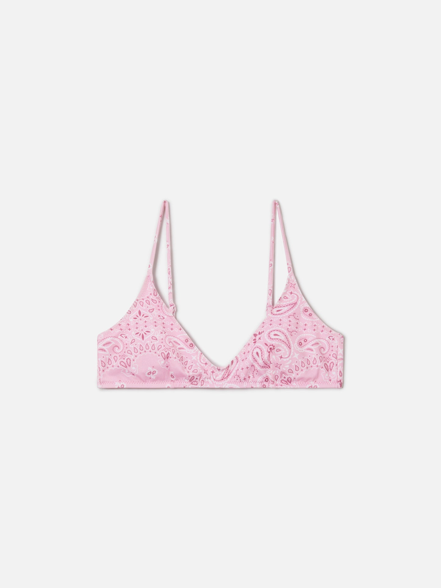 Paloma bralette bikini top with pink bandana print