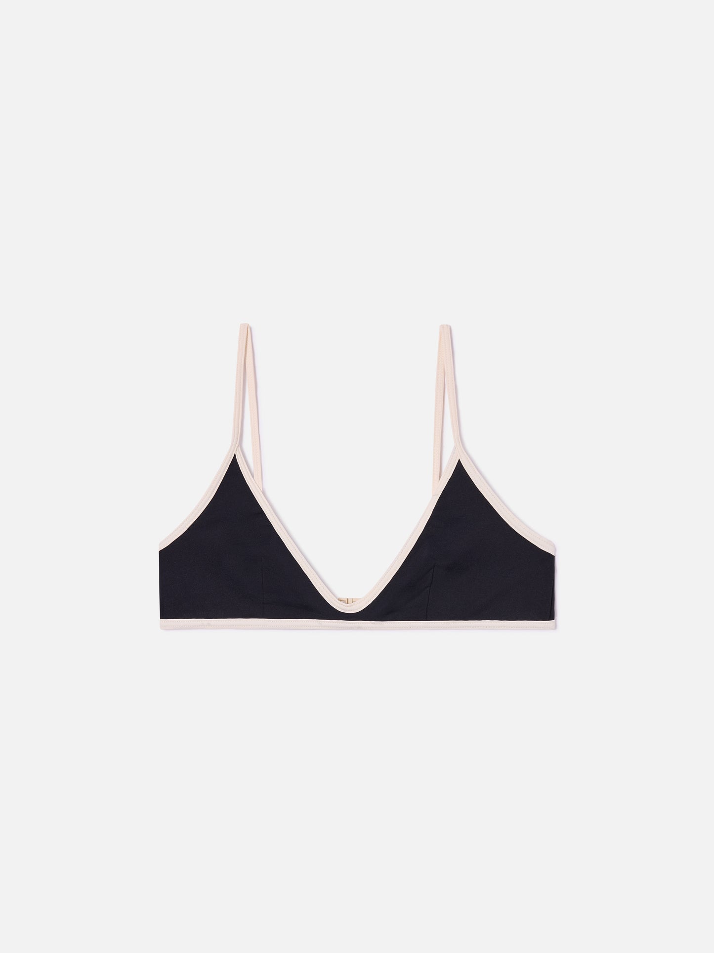 Paloma String bralette bikini top in black with contrast trims