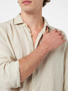 Man off-white linen shirt Pamplona - MC2 Saint Barth