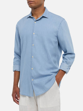 Camicia Pamplona in chambray blu denim chiaro