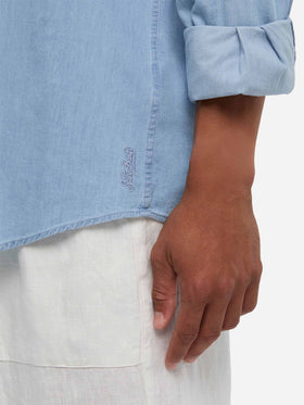 Camicia Pamplona in chambray blu denim chiaro