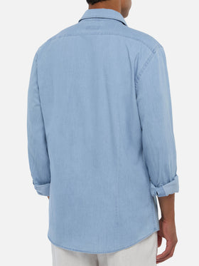 Camicia Pamplona in chambray blu denim chiaro