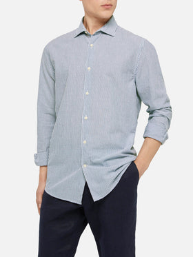 Light blue striped seersucker shirt Pamplona - MC2 Saint Barth